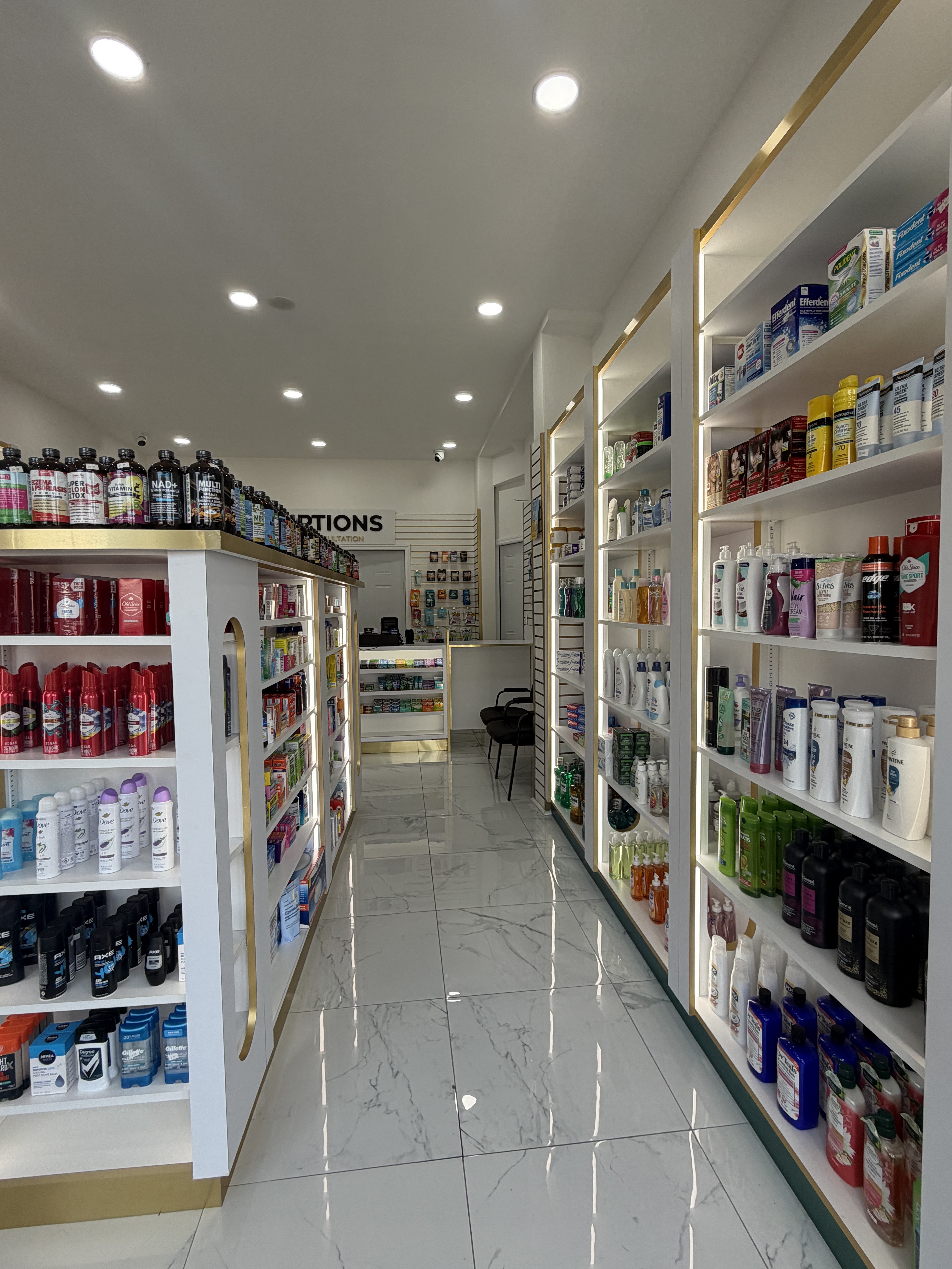 Aisle of health and wellness products